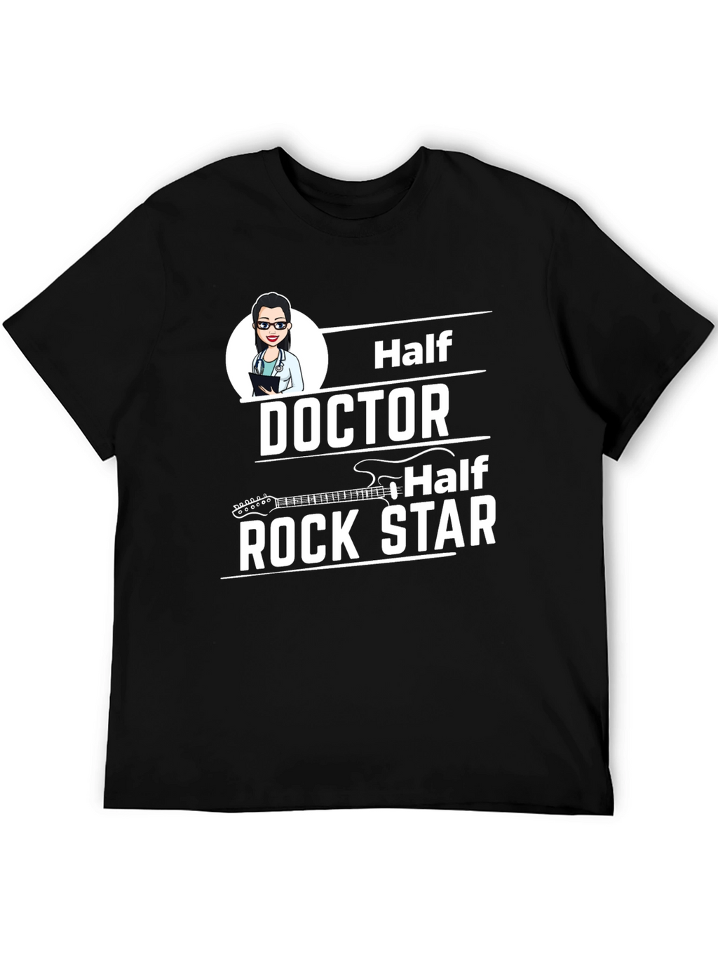 Half Doctor Half Rock Star Black T-Shirt