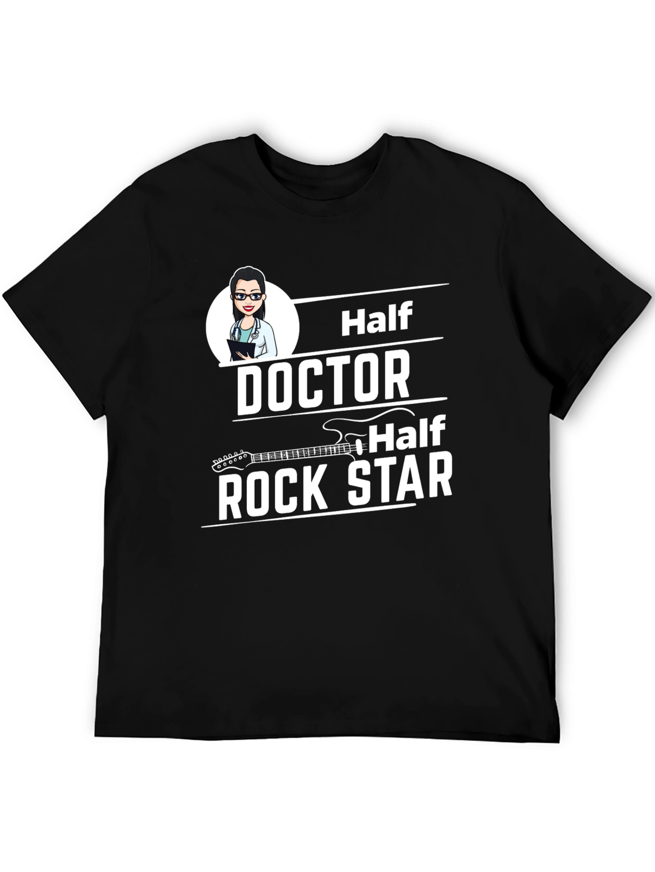 Half Doctor Half Rock Star Black T-Shirt