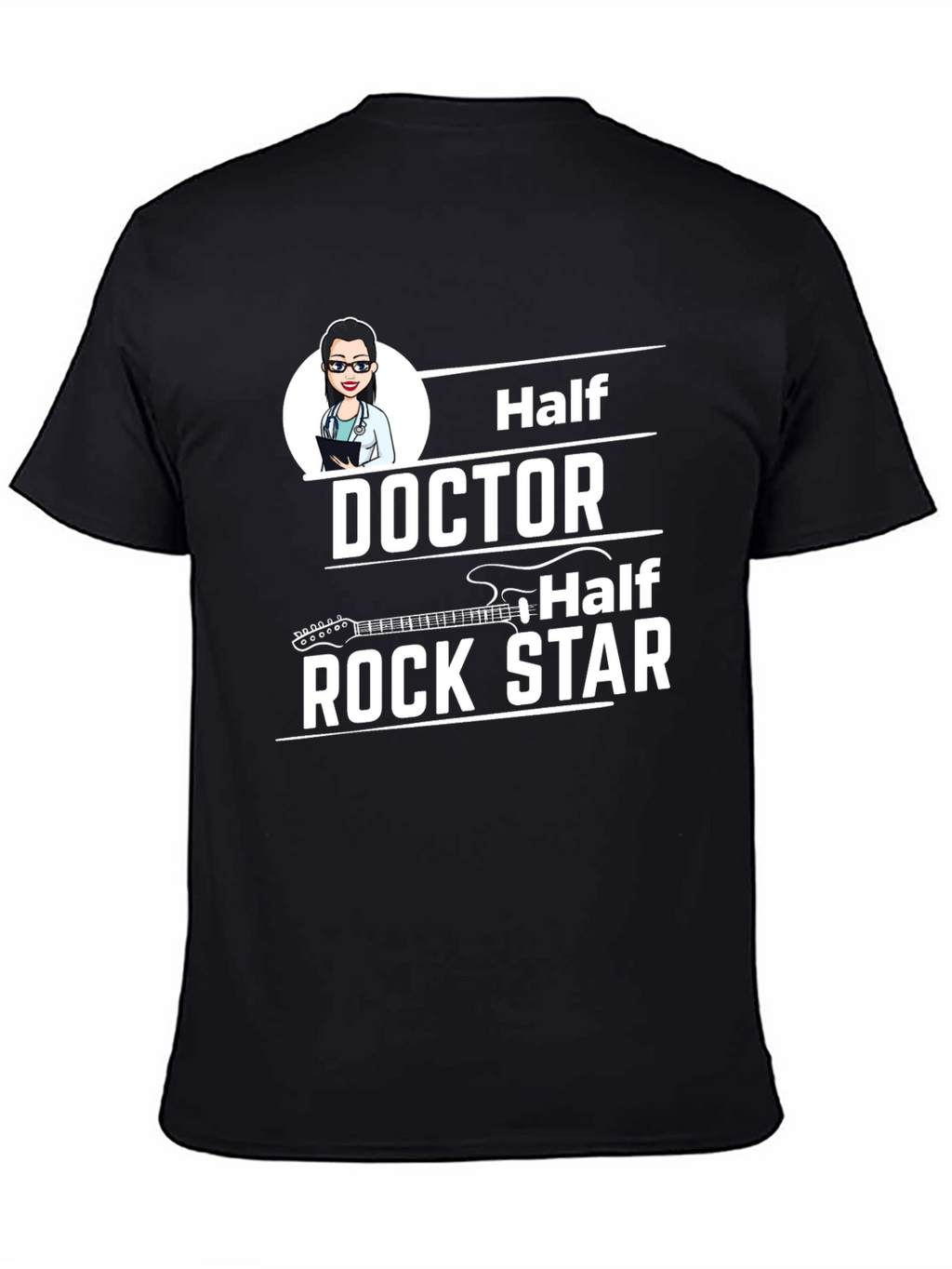 Half Doctor Half Rock Star Black T-Shirt