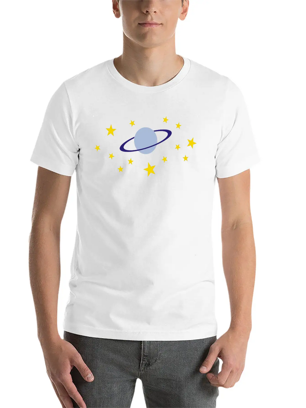 Planet And Stars Casual Graphic T-Shirt – Simple And Comfortable Daily Wear