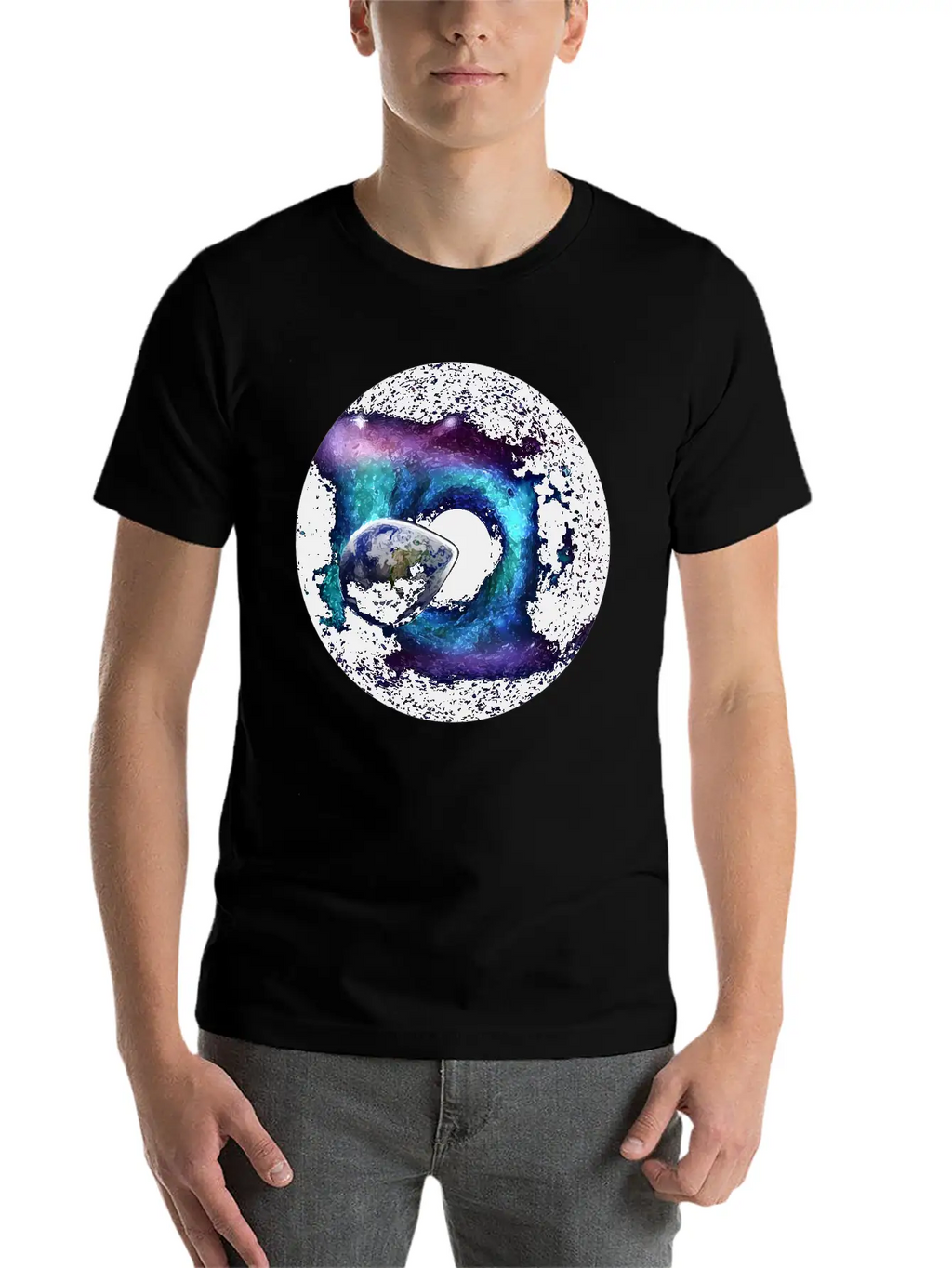 Planet Earth Swallowed By A Black Hole Gift Casual Graphic T-Shirt – Simple And Comfortable Daily Wear