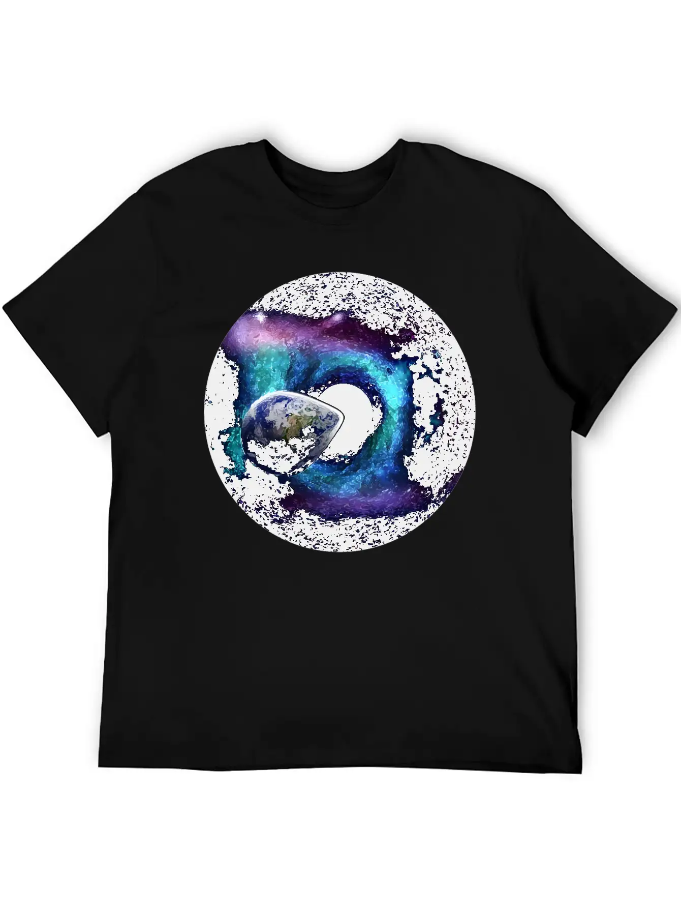 Planet Earth Swallowed By A Black Hole Gift Casual Graphic T-Shirt – Simple And Comfortable Daily Wear