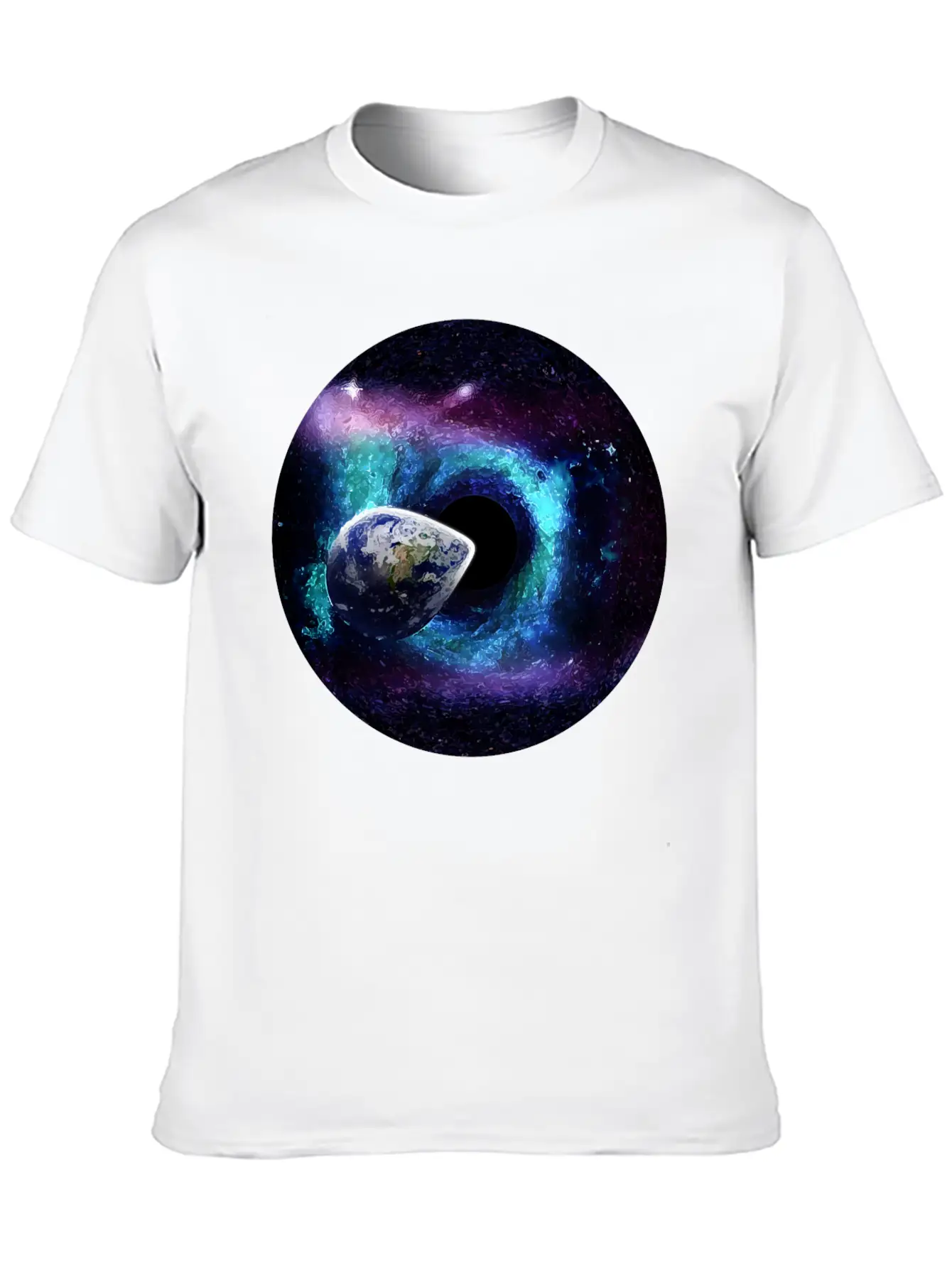 Planet Earth Swallowed By A Black Hole Gift Casual Graphic T-Shirt – Simple And Comfortable Daily Wear