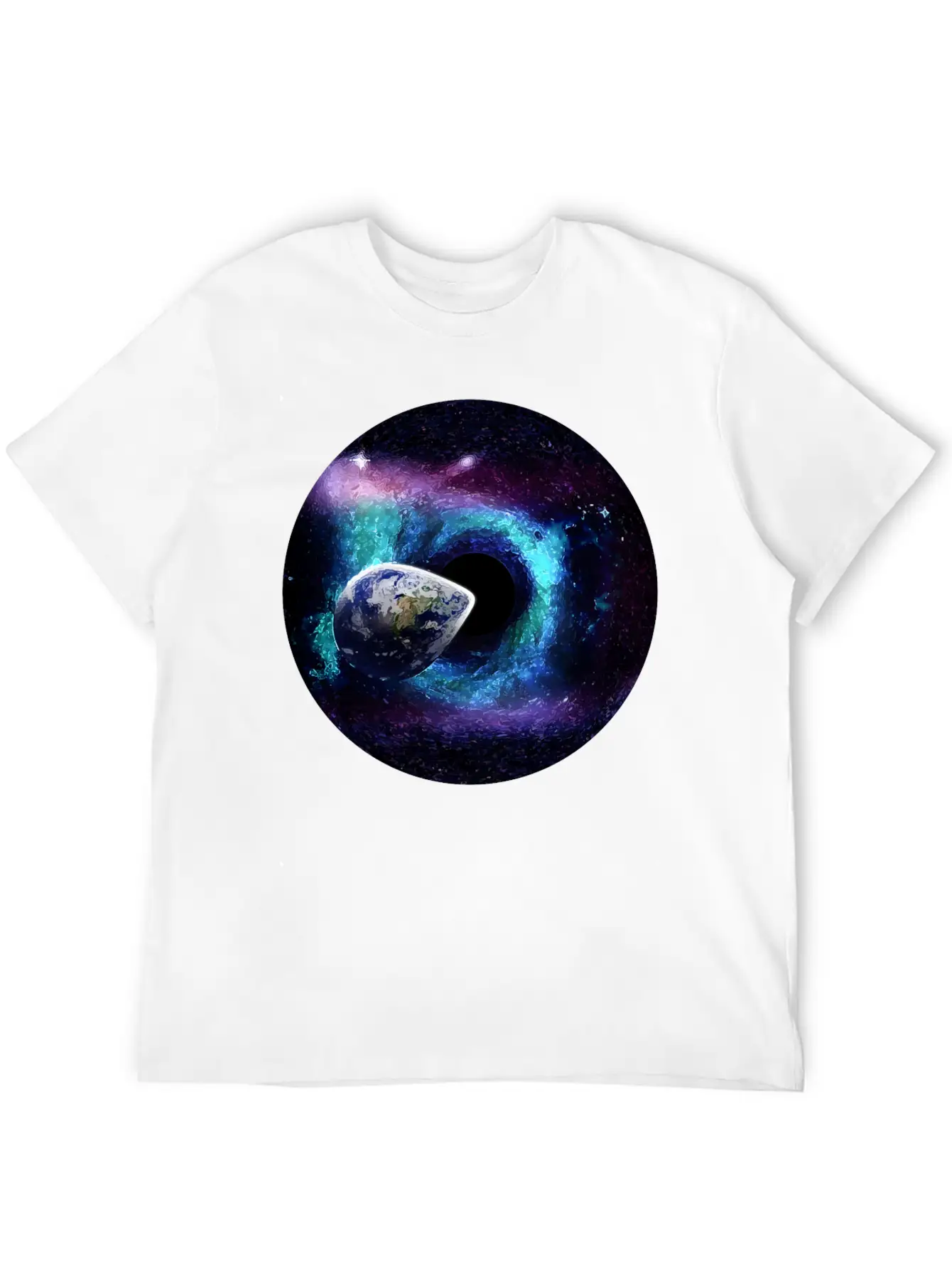 Planet Earth Swallowed By A Black Hole Gift Casual Graphic T-Shirt – Simple And Comfortable Daily Wear
