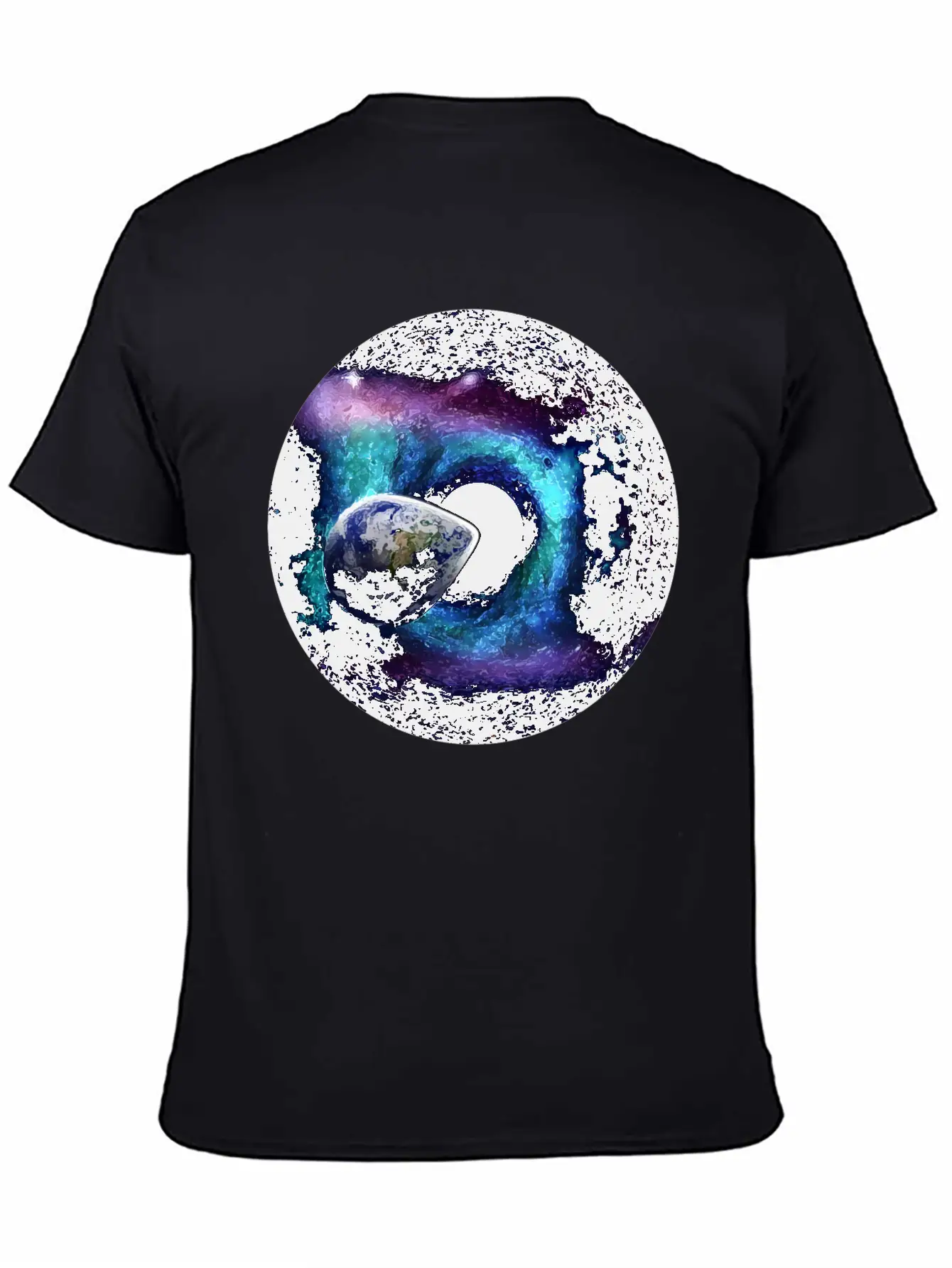 Planet Earth Swallowed By A Black Hole Gift Casual Graphic T-Shirt – Simple And Comfortable Daily Wear