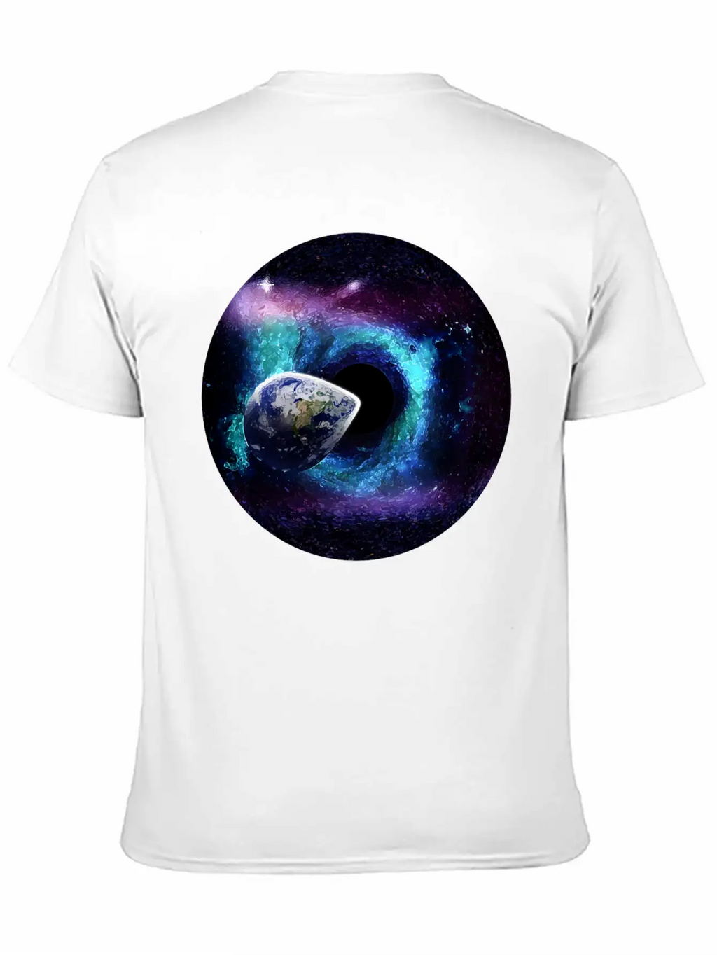 Planet Earth Swallowed By A Black Hole Gift Casual Graphic T-Shirt – Simple And Comfortable Daily Wear