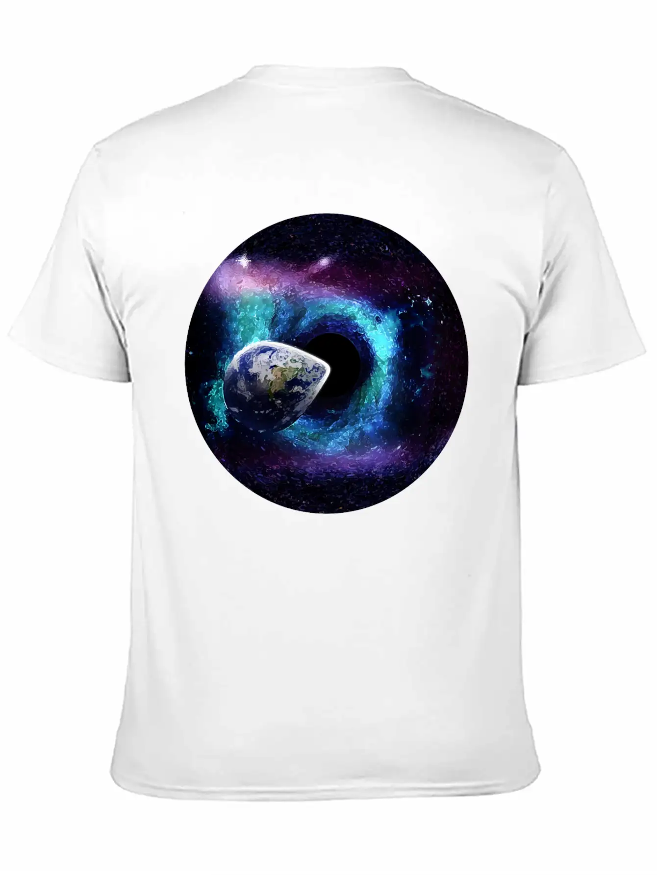 Planet Earth Swallowed By A Black Hole Gift Casual Graphic T-Shirt – Simple And Comfortable Daily Wear
