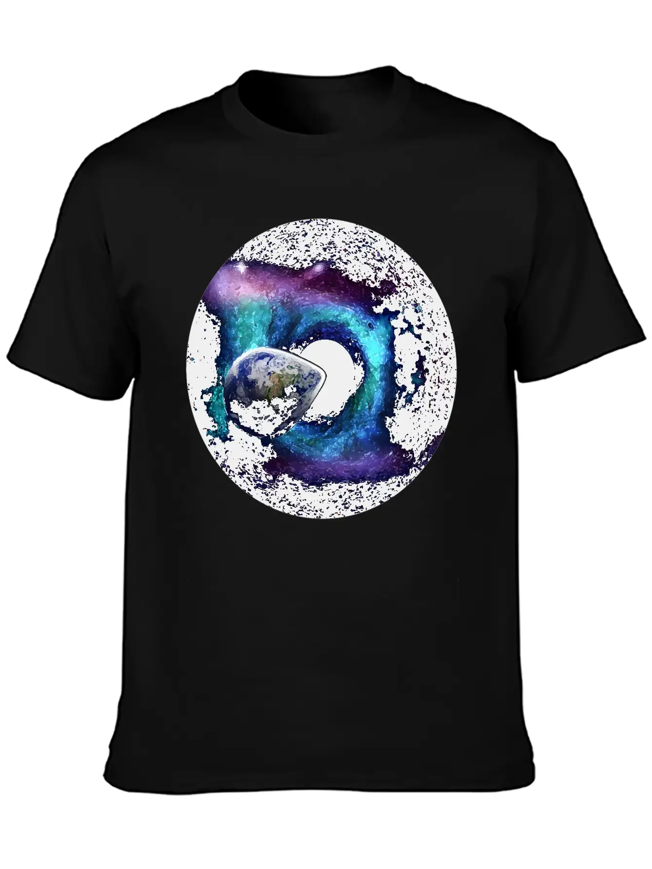 Planet Earth Swallowed By A Black Hole Gift Casual Graphic T-Shirt – Simple And Comfortable Daily Wear