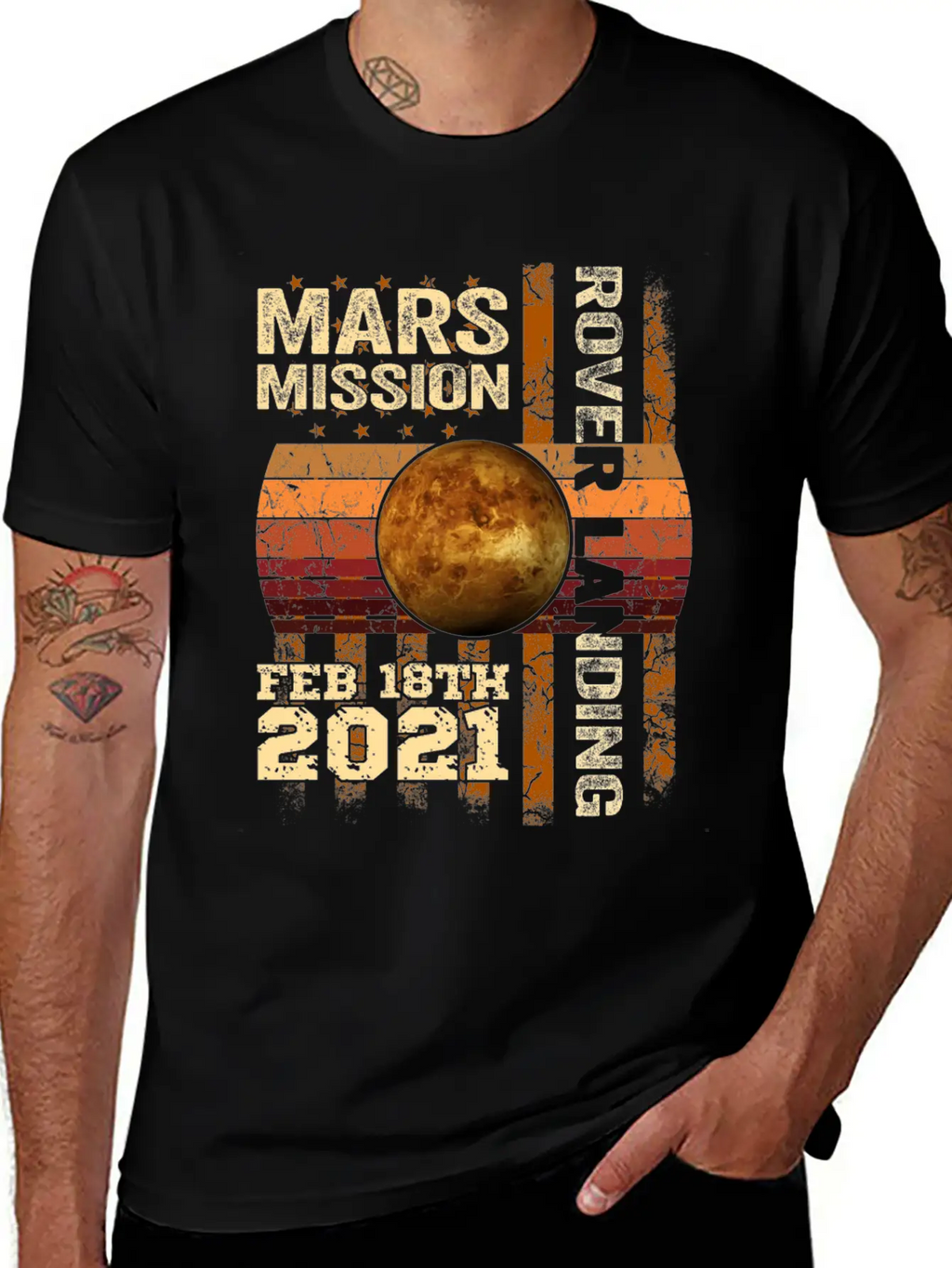 Planet Mars Mission Rover Landing 2021 Gift Essential Cotton Tee For Daily Outfits – Unisex Style
