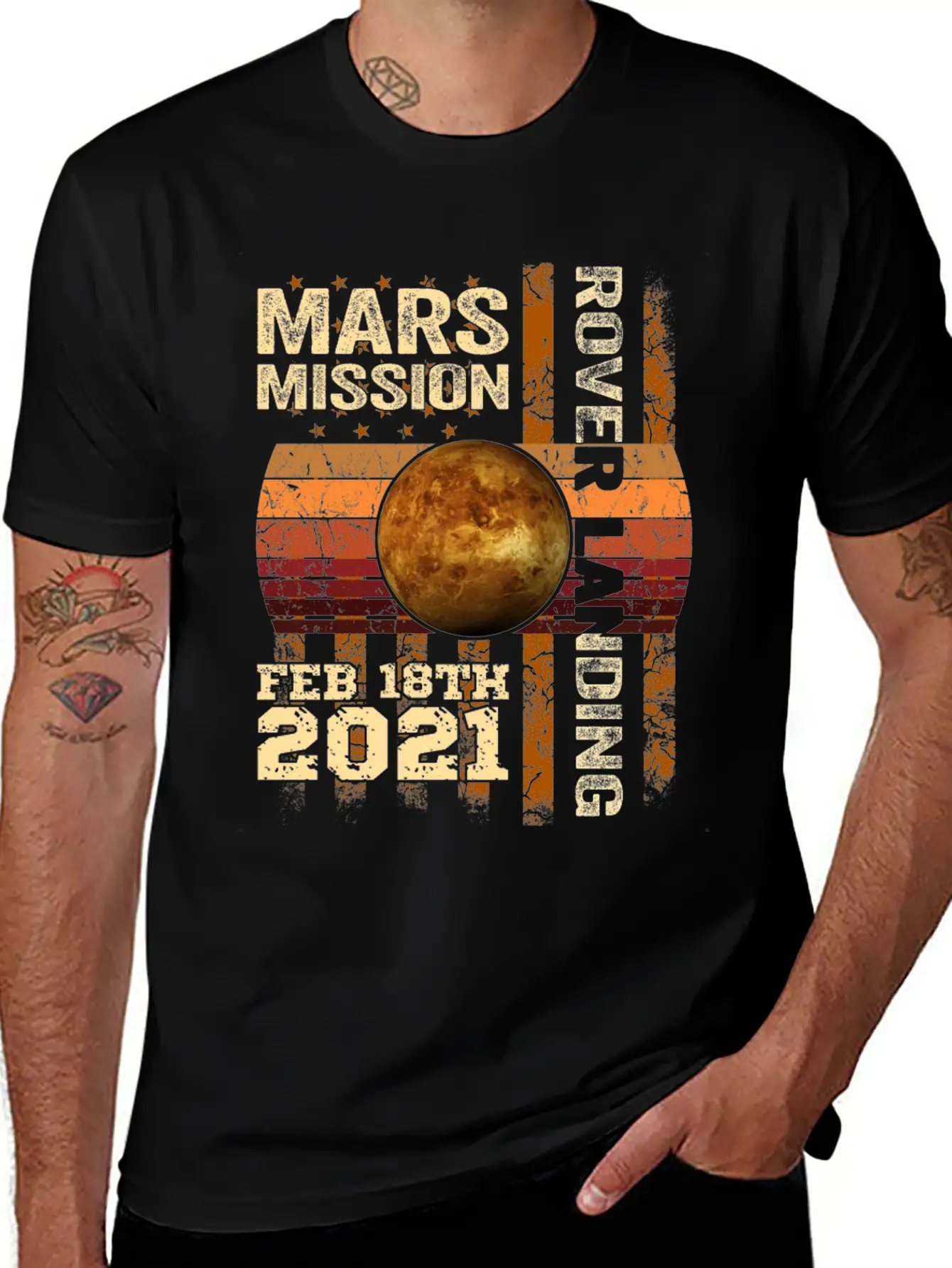 Planet Mars Mission Rover Landing 2021 Gift Essential Cotton Tee For Daily Outfits – Unisex Style