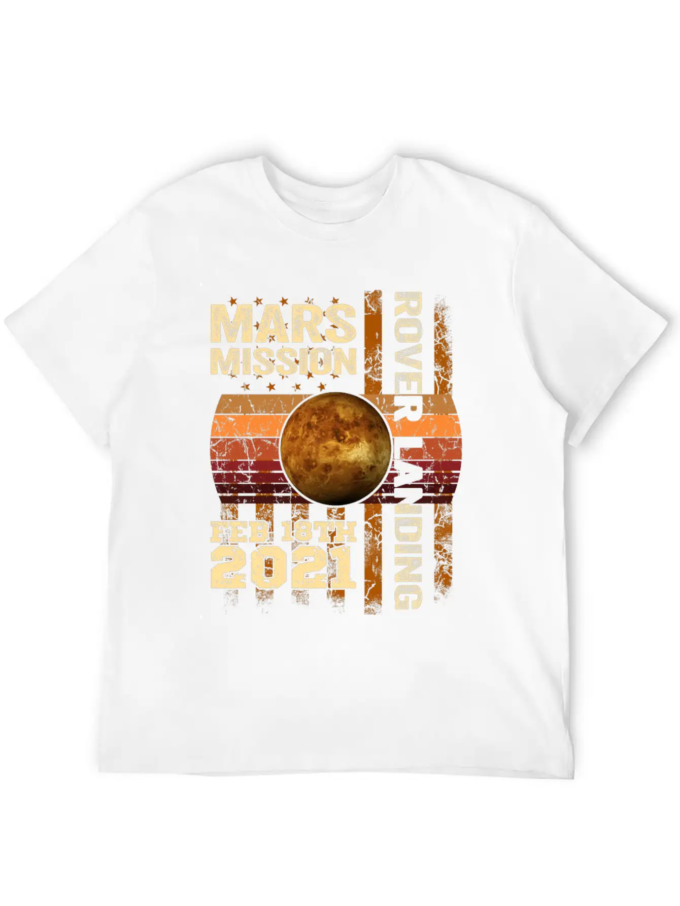 Planet Mars Mission Rover Landing 2021 Gift Essential Cotton Tee For Daily Outfits – Unisex Style