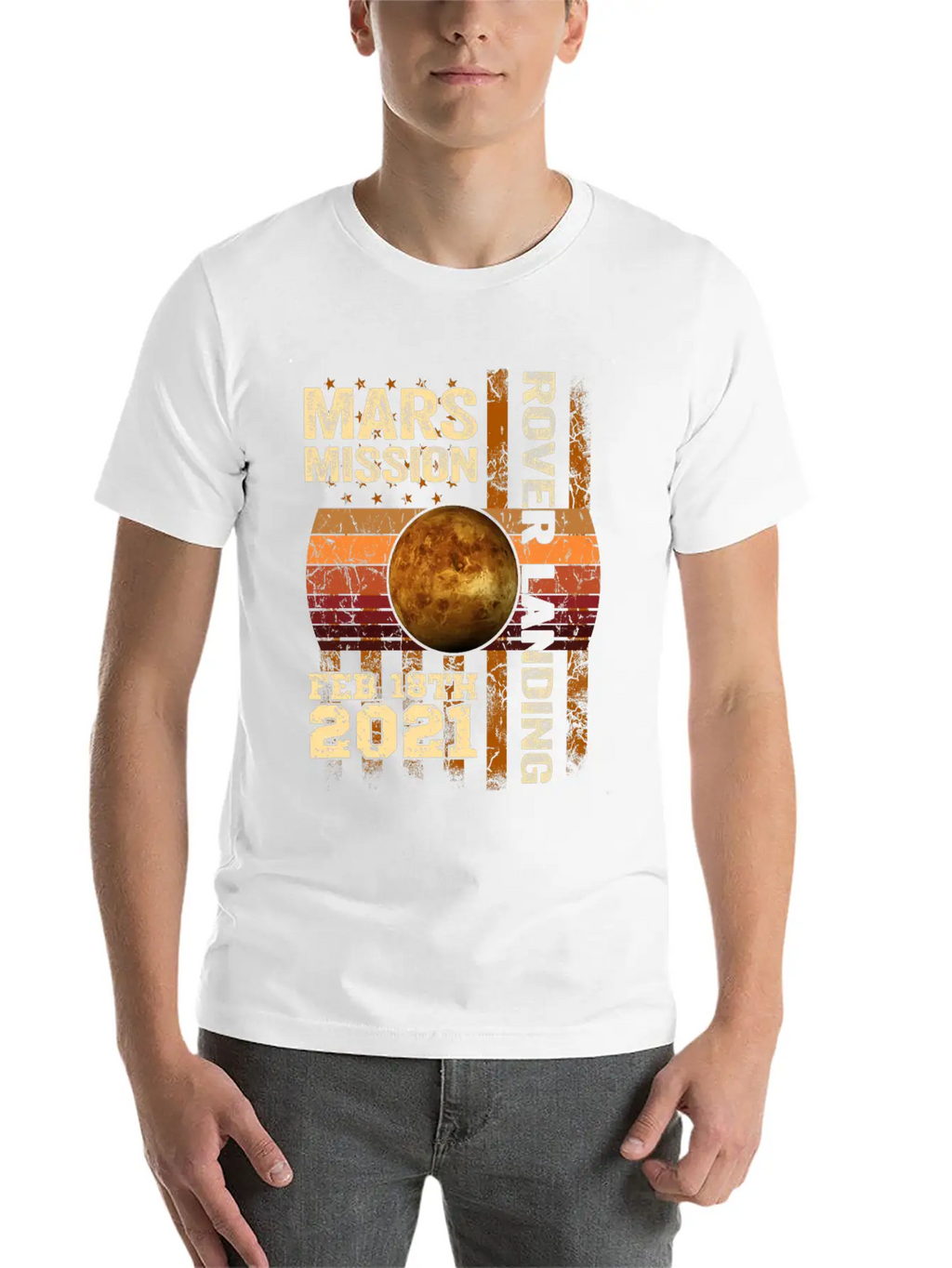 Planet Mars Mission Rover Landing 2021 Gift Essential Cotton Tee For Daily Outfits – Unisex Style