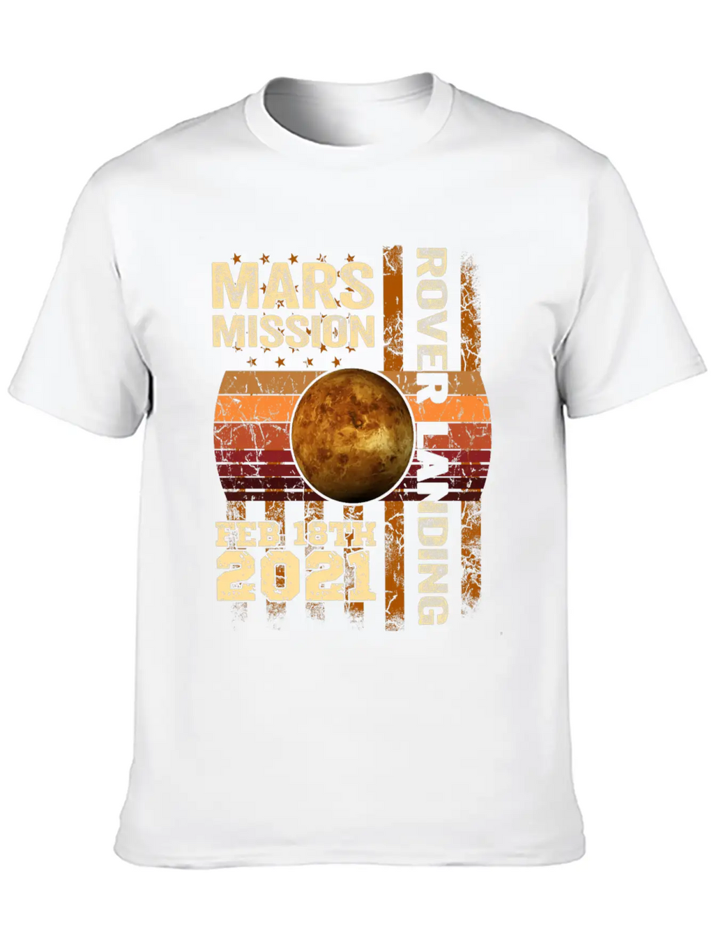 Planet Mars Mission Rover Landing 2021 Gift Essential Cotton Tee For Daily Outfits – Unisex Style