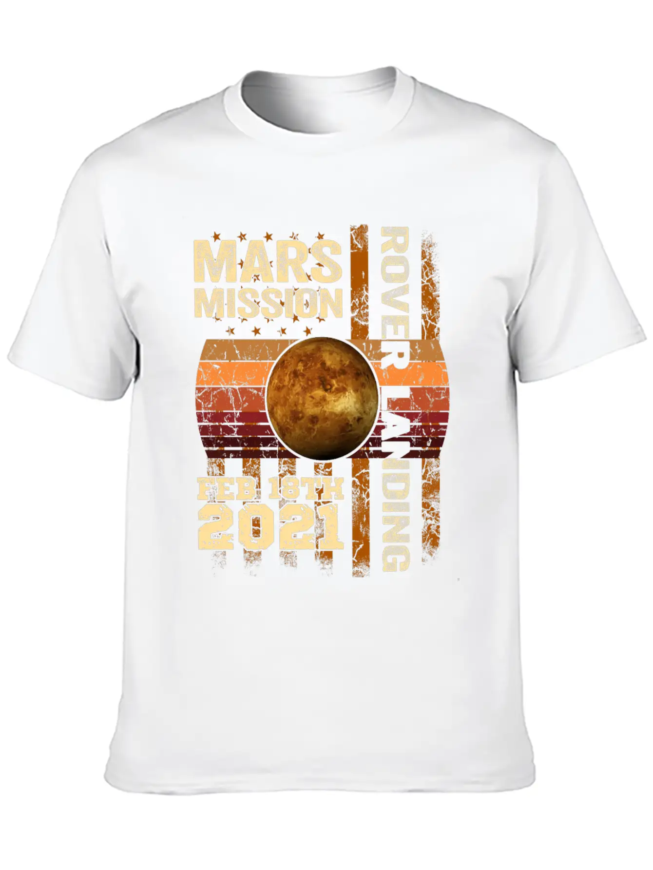 Planet Mars Mission Rover Landing 2021 Gift Essential Cotton Tee For Daily Outfits – Unisex Style