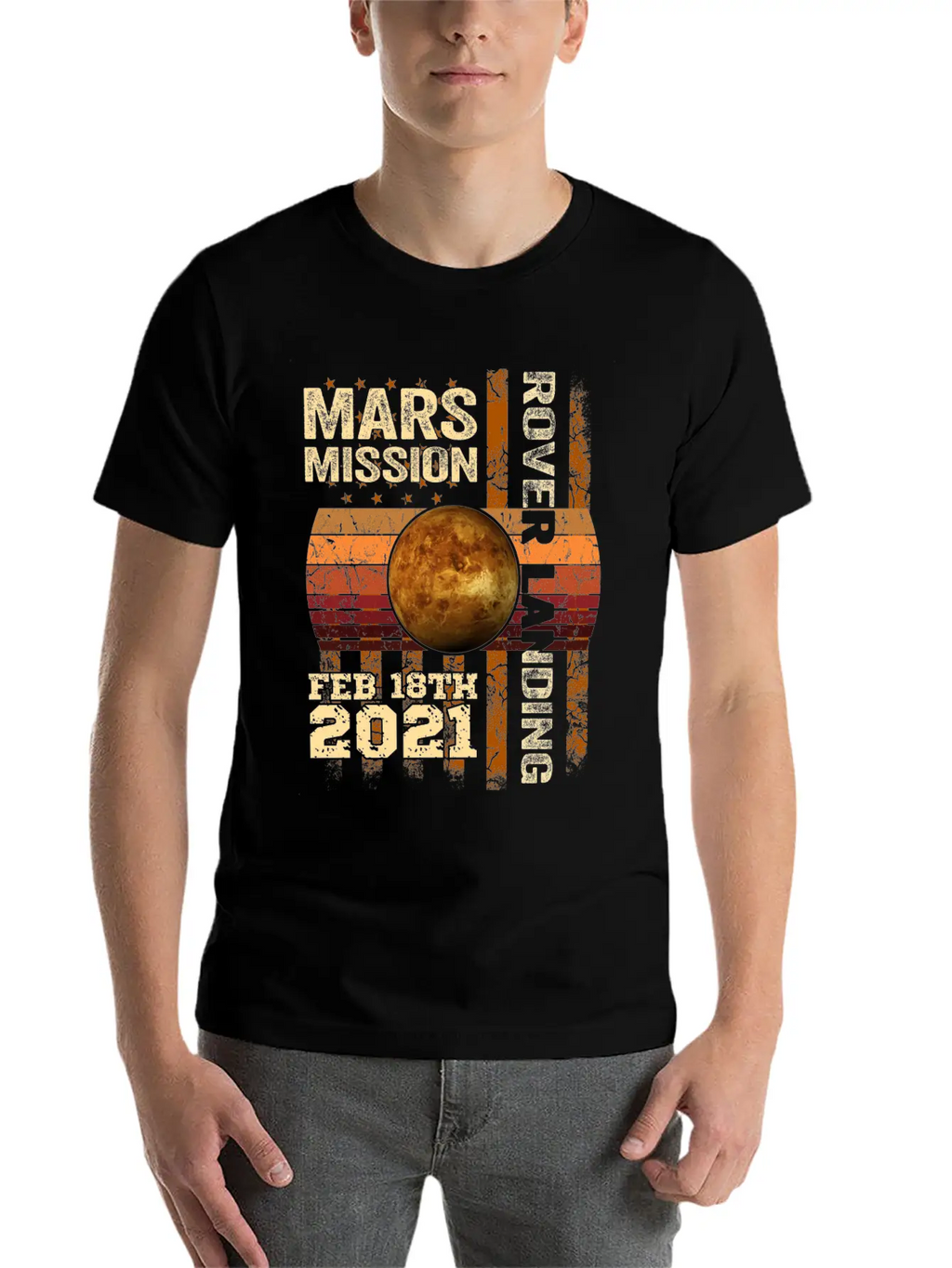 Planet Mars Mission Rover Landing 2021 Gift Essential Cotton Tee For Daily Outfits – Unisex Style
