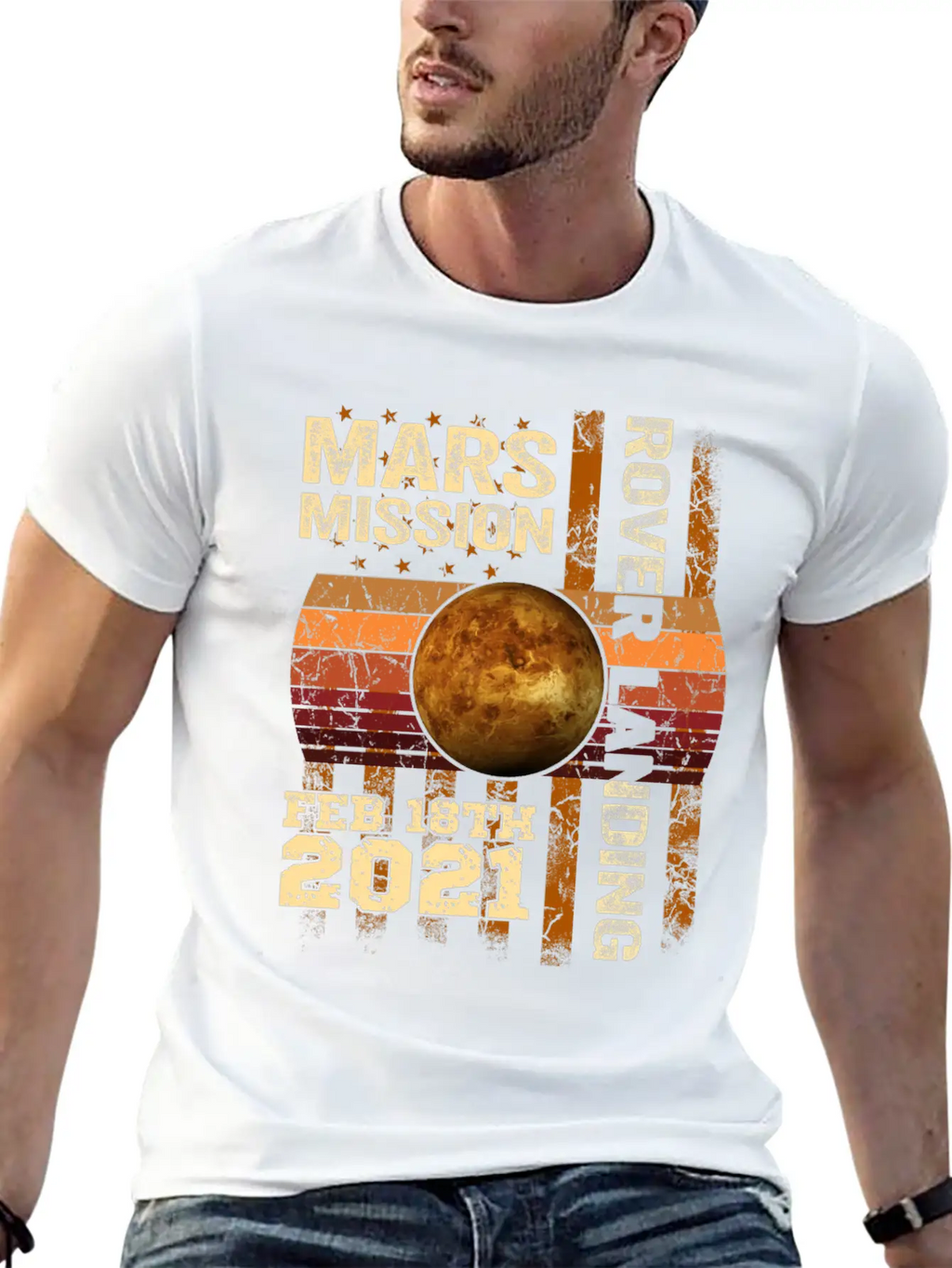 Planet Mars Mission Rover Landing 2021 Gift Essential Cotton Tee For Daily Outfits – Unisex Style