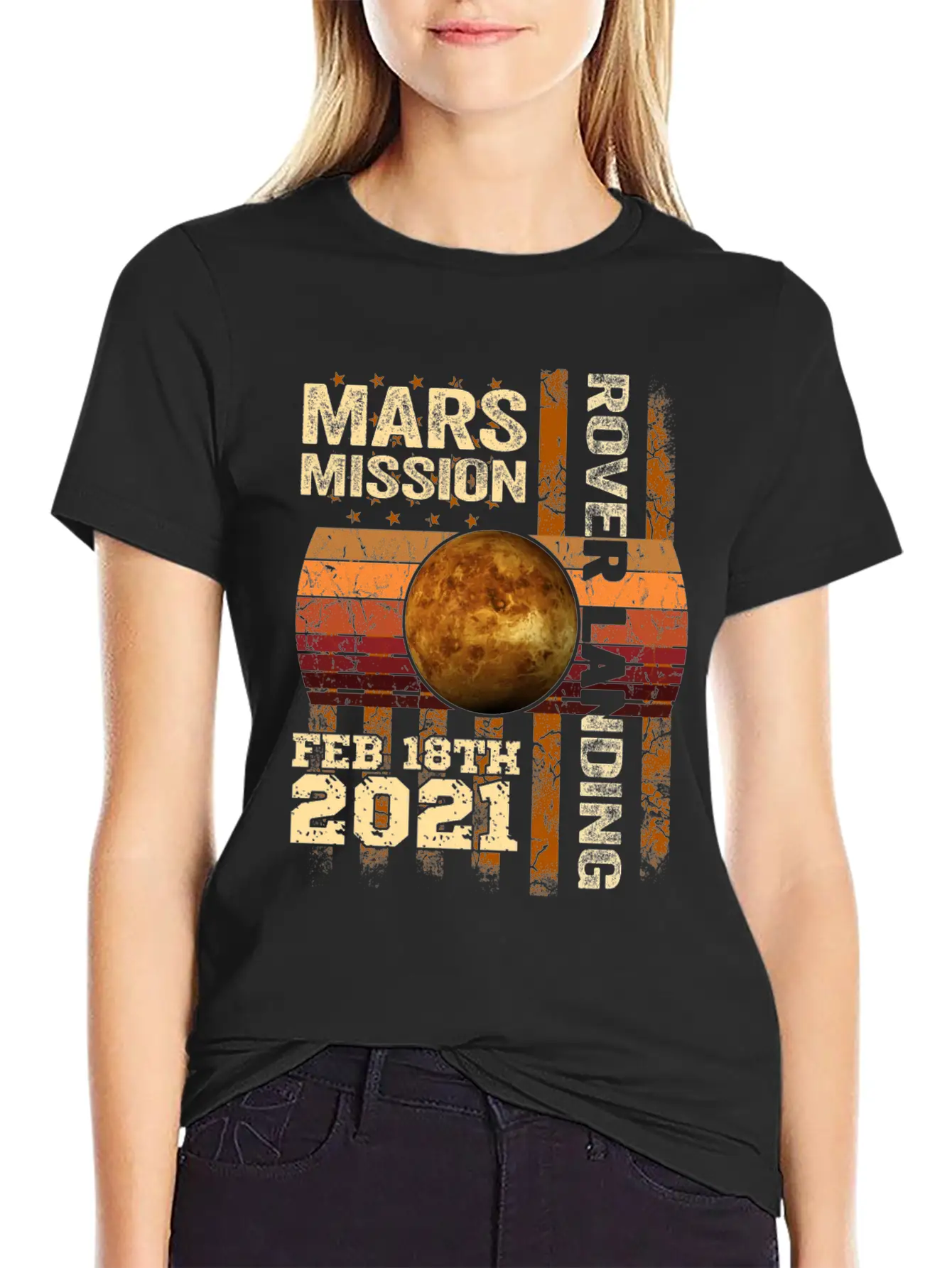 Planet Mars Mission Rover Landing 2021 Gift Essential Cotton Tee For Daily Outfits – Unisex Style