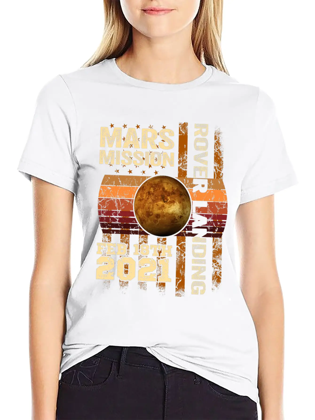 Planet Mars Mission Rover Landing 2021 Gift Essential Cotton Tee For Daily Outfits – Unisex Style