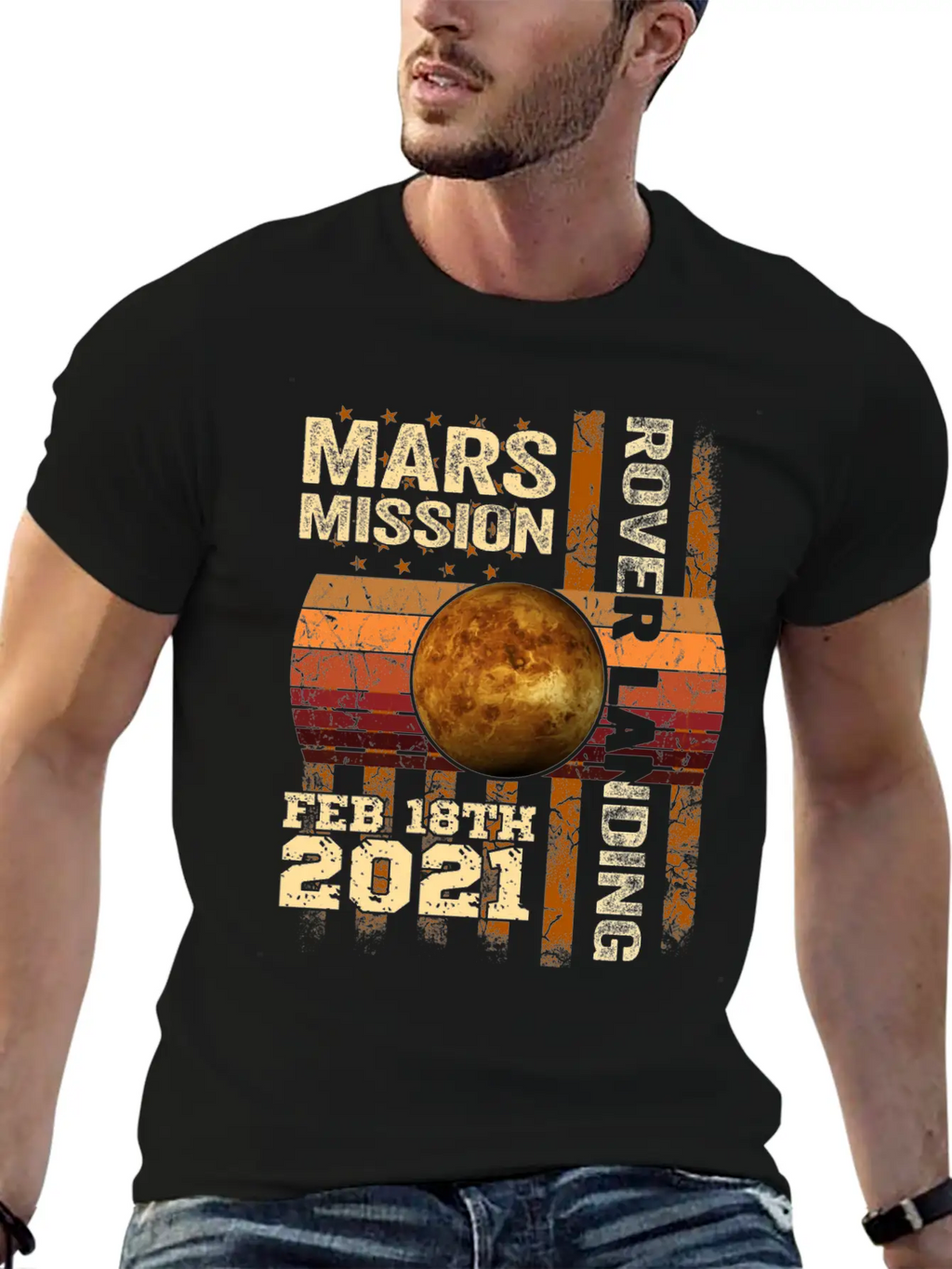 Planet Mars Mission Rover Landing 2021 Gift Essential Cotton Tee For Daily Outfits – Unisex Style