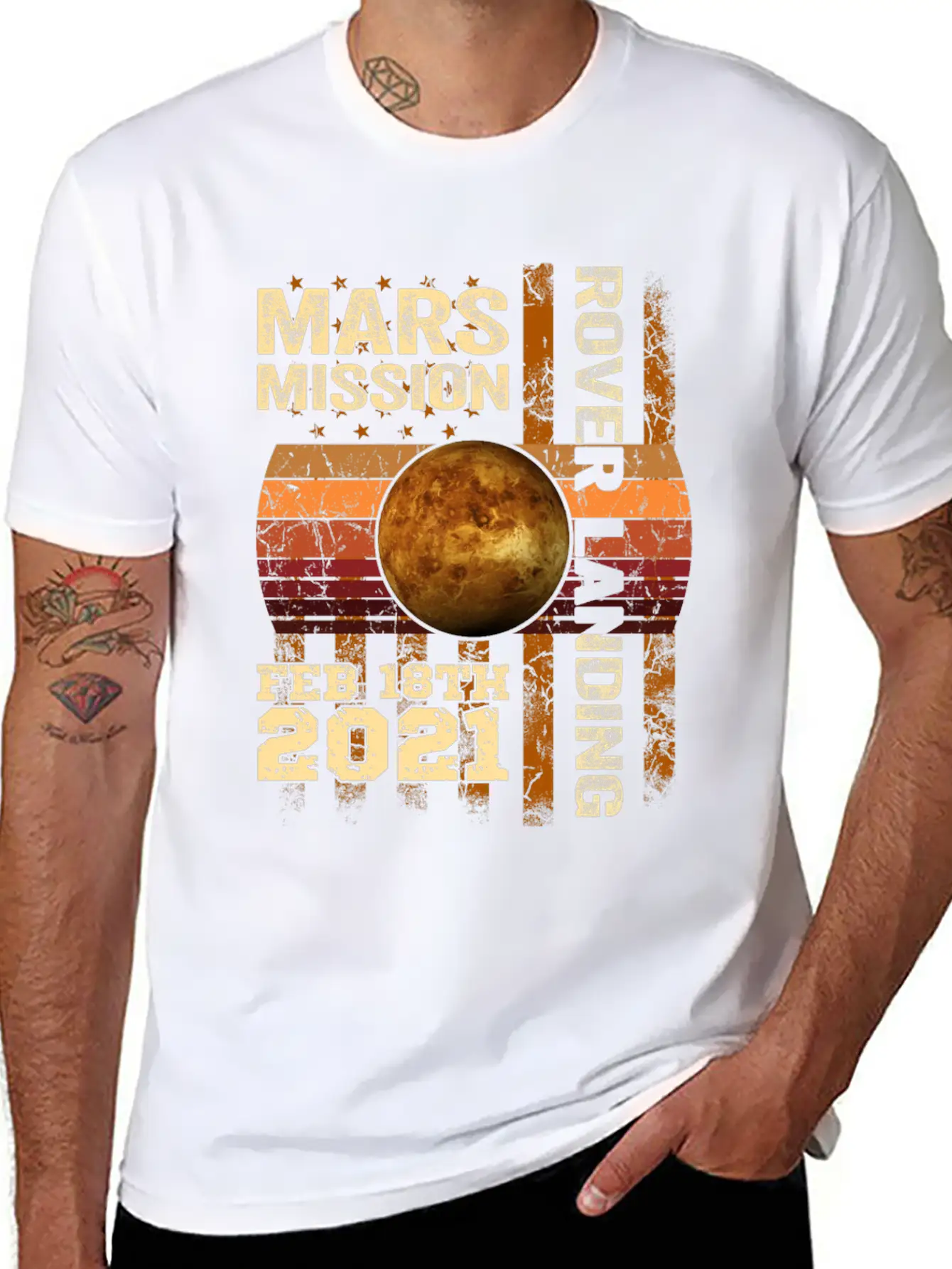 Planet Mars Mission Rover Landing 2021 Gift Essential Cotton Tee For Daily Outfits – Unisex Style