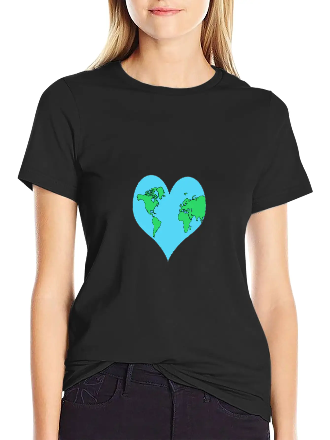Planet, Mother Earth Heart Earth Day Gift Casual Graphic T-Shirt – Simple And Comfortable Daily Wear