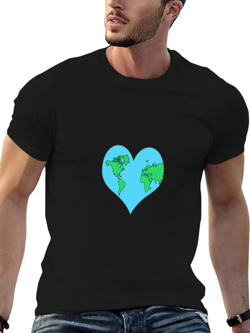 Planet, Mother Earth Heart Earth Day Gift Casual Graphic T-Shirt – Simple And Comfortable Daily Wear