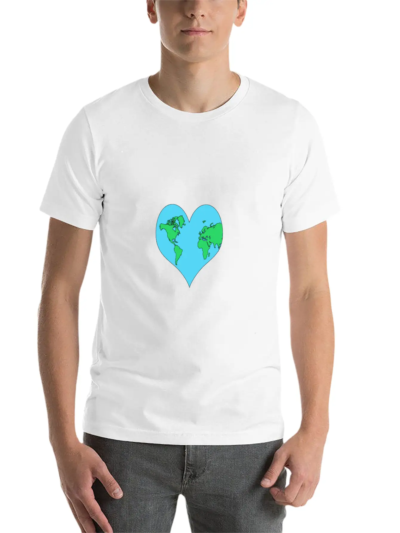 Planet, Mother Earth Heart Earth Day Gift Casual Graphic T-Shirt – Simple And Comfortable Daily Wear