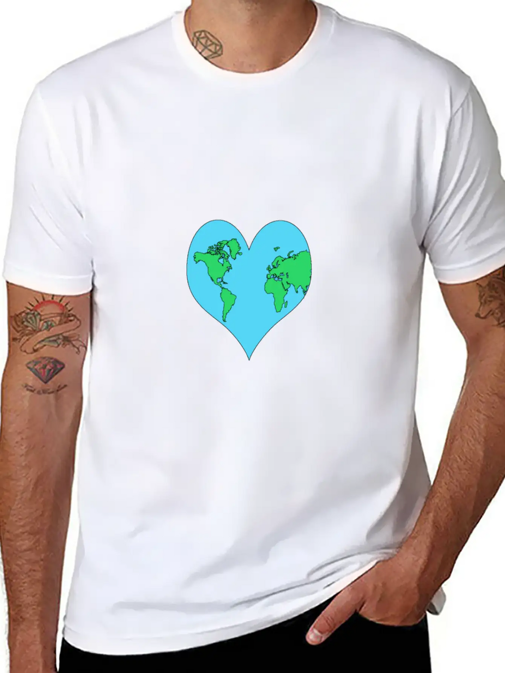 Planet, Mother Earth Heart Earth Day Gift Casual Graphic T-Shirt – Simple And Comfortable Daily Wear