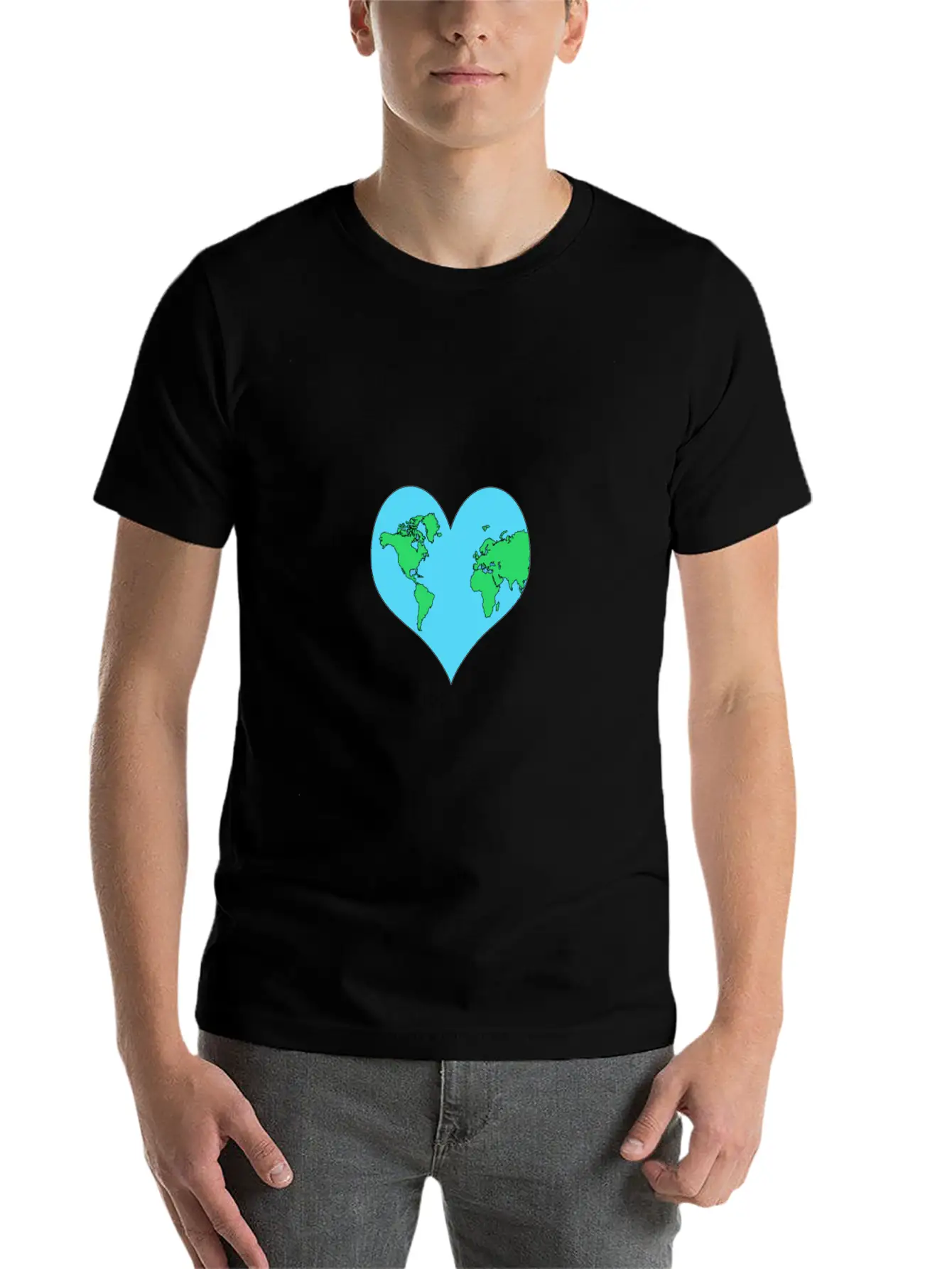 Planet, Mother Earth Heart Earth Day Gift Casual Graphic T-Shirt – Simple And Comfortable Daily Wear