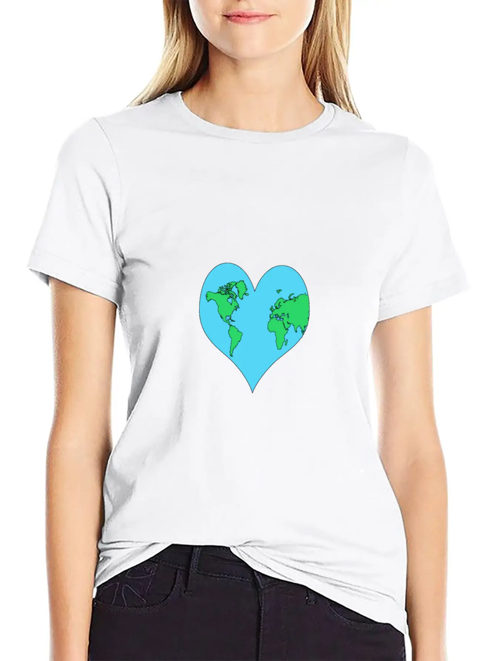 Planet, Mother Earth Heart Earth Day Gift Casual Graphic T-Shirt – Simple And Comfortable Daily Wear