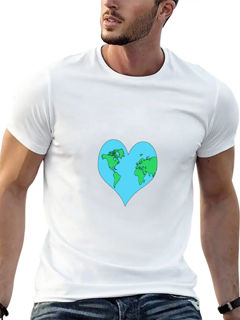 Planet, Mother Earth Heart Earth Day Gift Casual Graphic T-Shirt – Simple And Comfortable Daily Wear