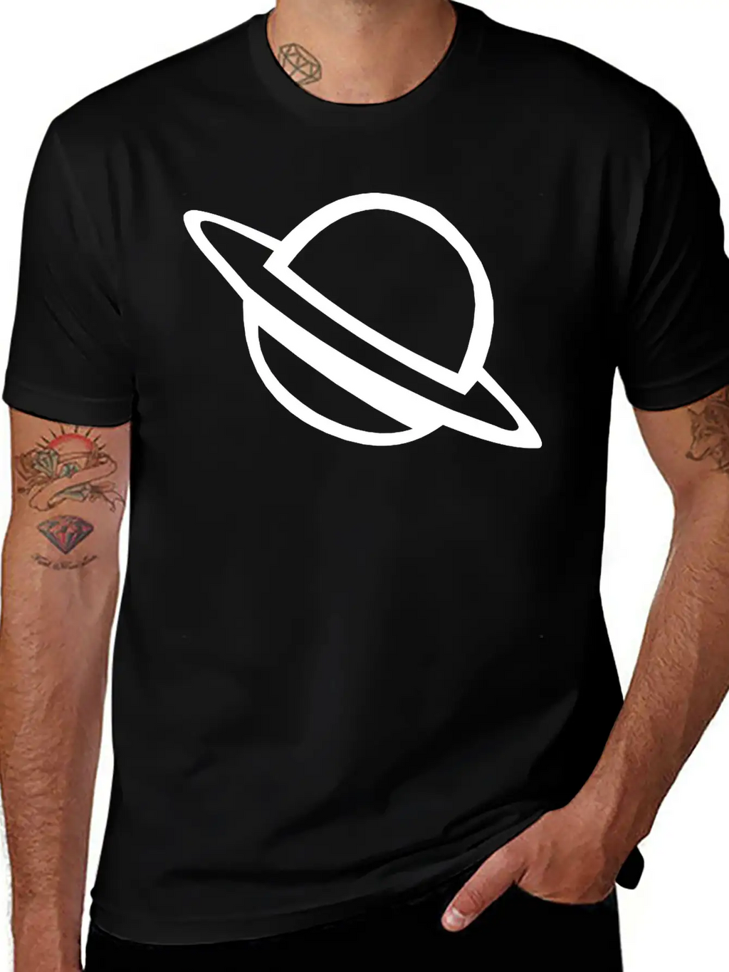 Planet With Ring Casual Graphic T-Shirt – Simple And Comfortable Daily Wear