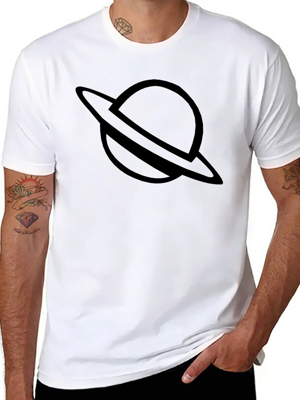 Planet With Ring Casual Graphic T-Shirt – Simple And Comfortable Daily Wear