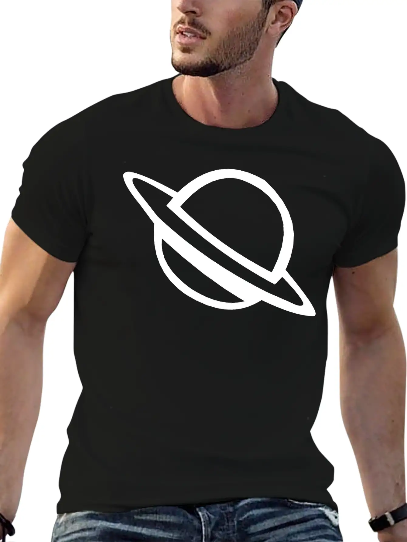Planet With Ring Casual Graphic T-Shirt – Simple And Comfortable Daily Wear