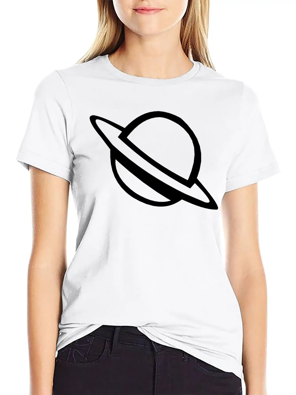 Planet With Ring Casual Graphic T-Shirt – Simple And Comfortable Daily Wear