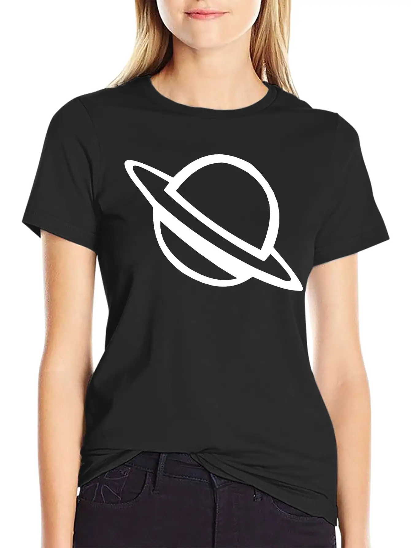 Planet With Ring Casual Graphic T-Shirt – Simple And Comfortable Daily Wear