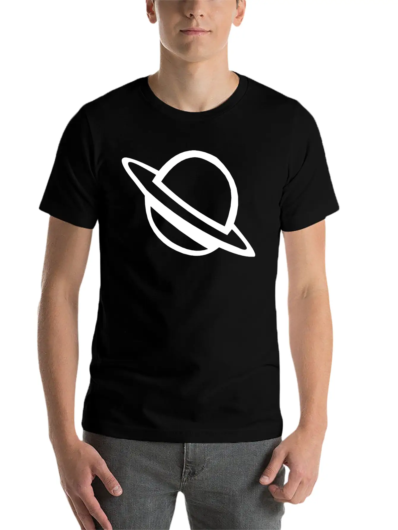 Planet With Ring Casual Graphic T-Shirt – Simple And Comfortable Daily Wear