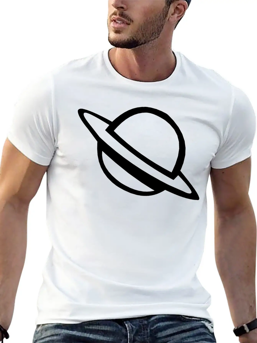 Planet With Ring Casual Graphic T-Shirt – Simple And Comfortable Daily Wear