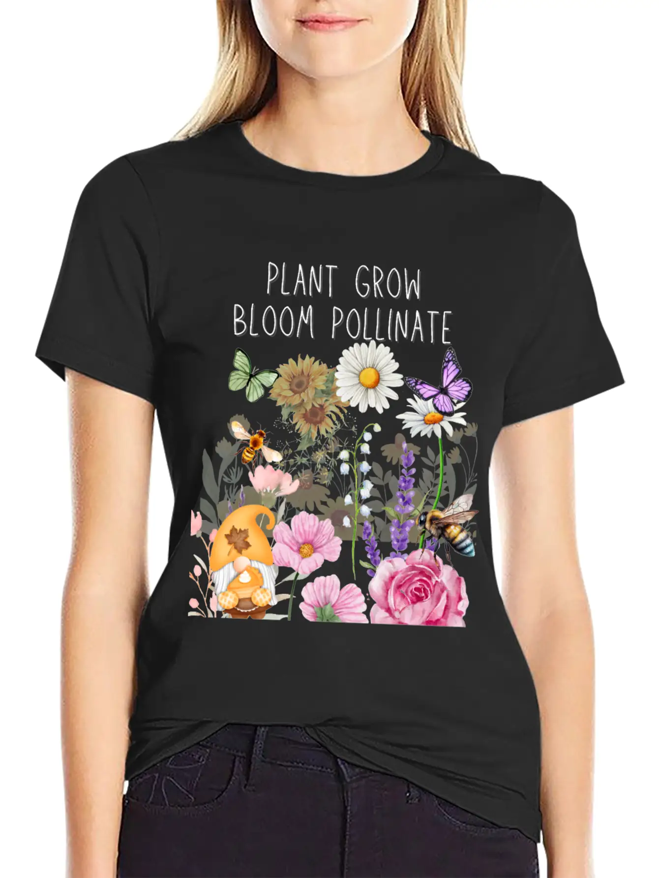 Plant Grow Bloom Pollinate Colorful Design Stylish Everyday T-Shirt – Unisex Basic Cotton Tee
