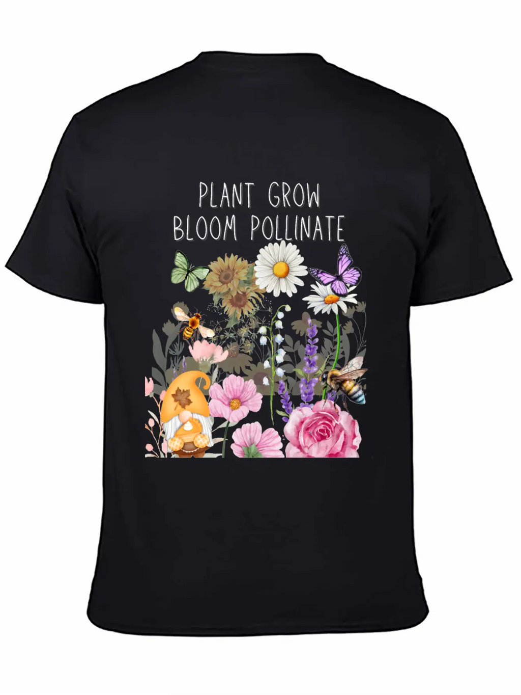 Plant Grow Bloom Pollinate Colorful Design Stylish Everyday T-Shirt – Unisex Basic Cotton Tee