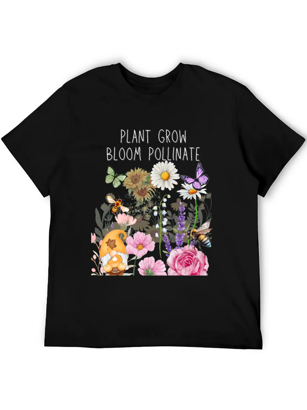 Plant Grow Bloom Pollinate Colorful Design Stylish Everyday T-Shirt – Unisex Basic Cotton Tee