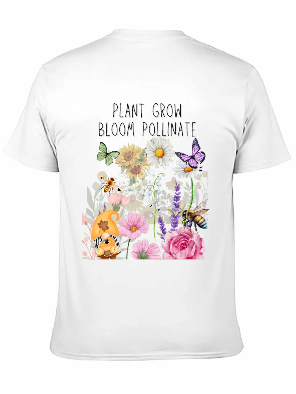 Plant Grow Bloom Pollinate Colorful Design Stylish Everyday T-Shirt – Unisex Basic Cotton Tee