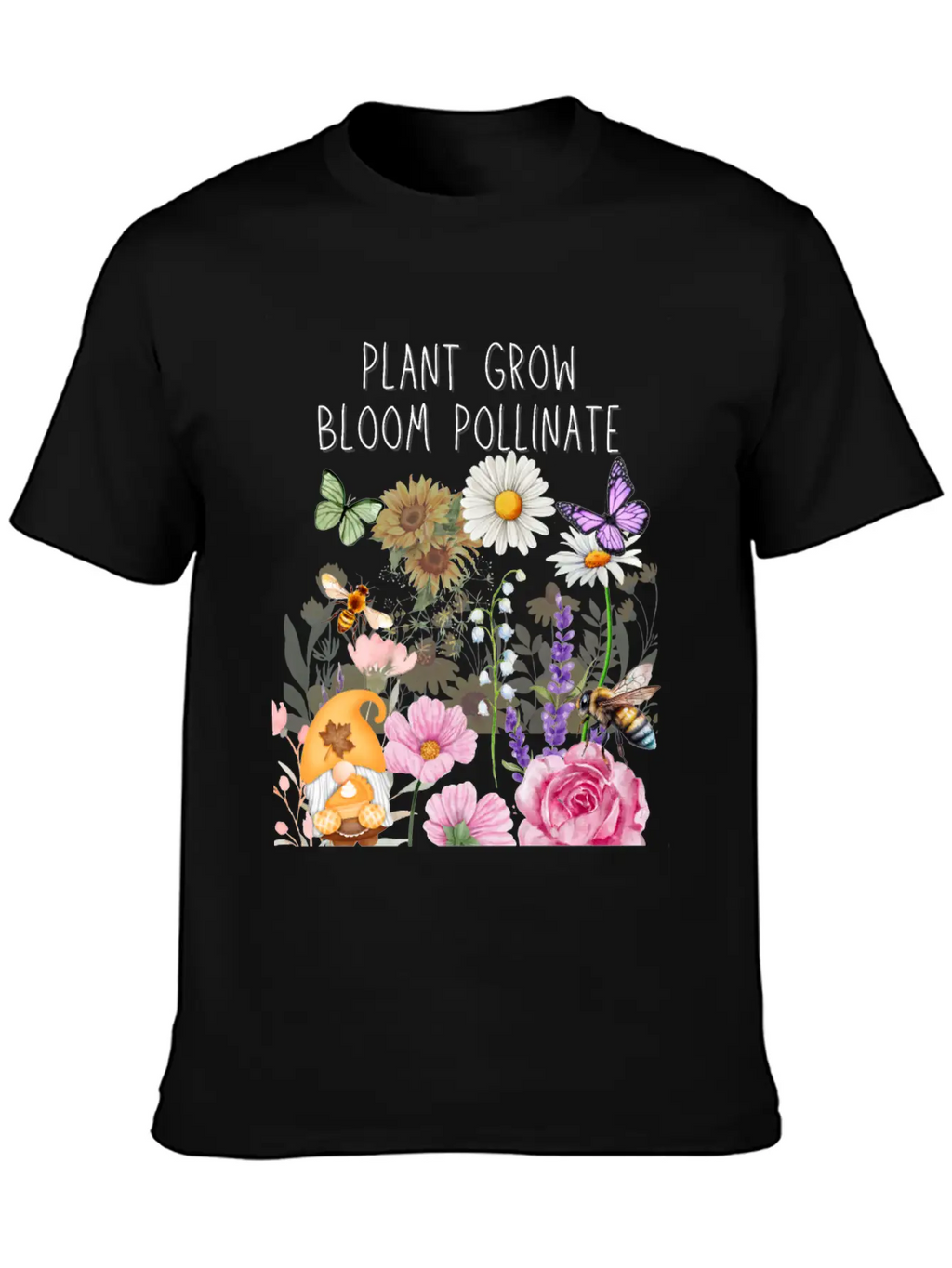 Plant Grow Bloom Pollinate Colorful Design Stylish Everyday T-Shirt – Unisex Basic Cotton Tee