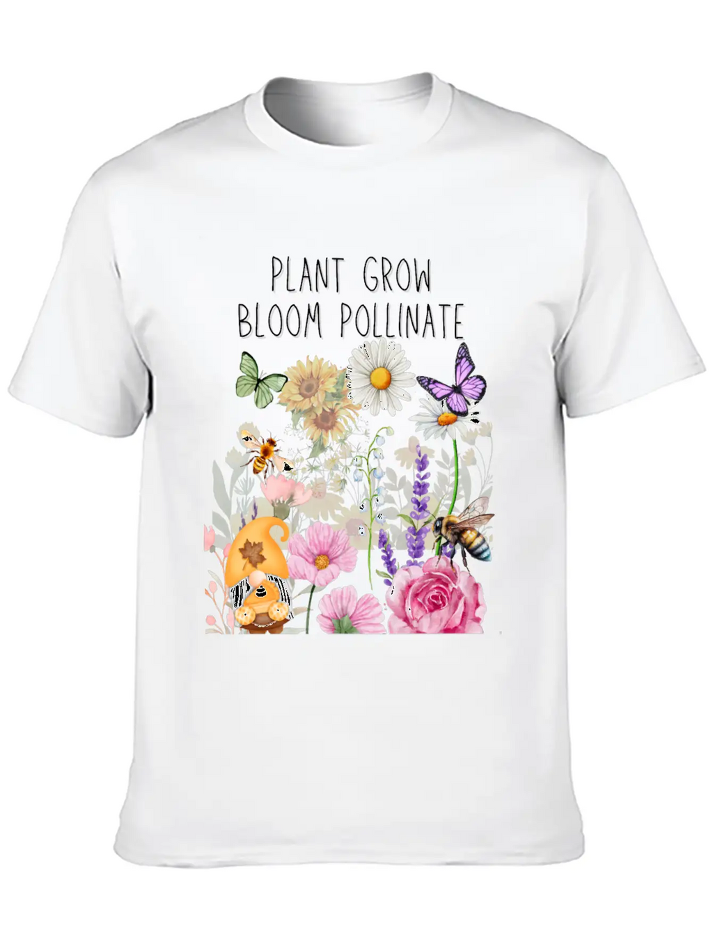 Plant Grow Bloom Pollinate Colorful Design Stylish Everyday T-Shirt – Unisex Basic Cotton Tee