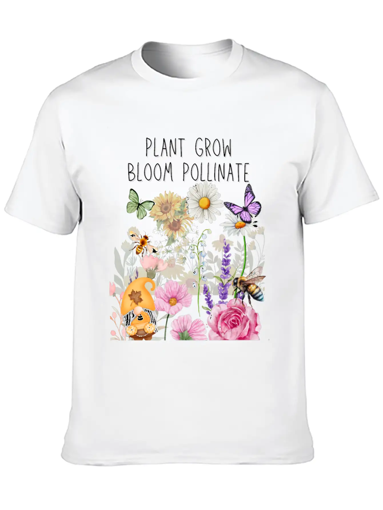 Plant Grow Bloom Pollinate Colorful Design Stylish Everyday T-Shirt – Unisex Basic Cotton Tee