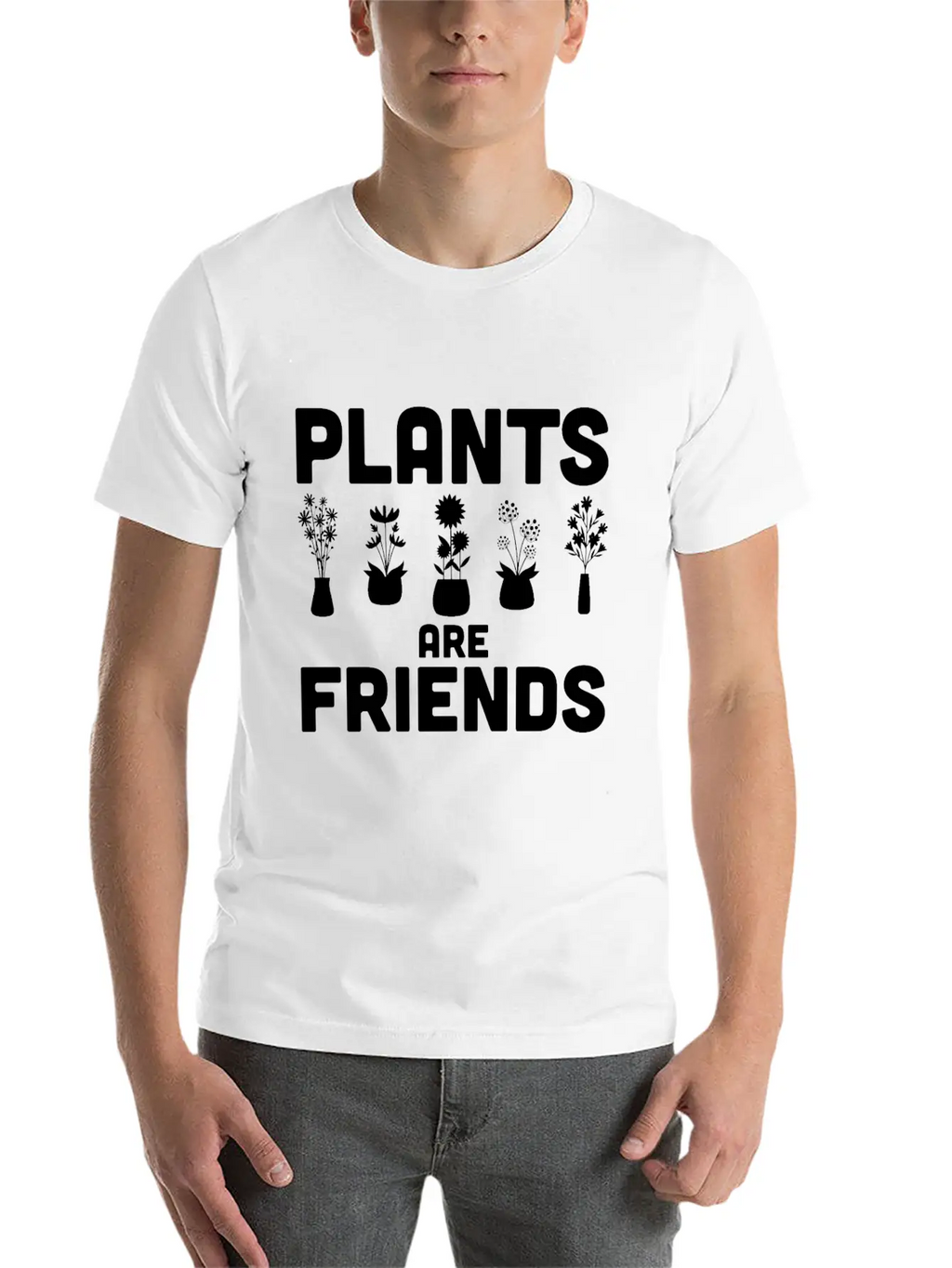 Plants Are Friends Unisex Short Sleeve Soft Cotton T-Shirt – Casual Everyday Wear
