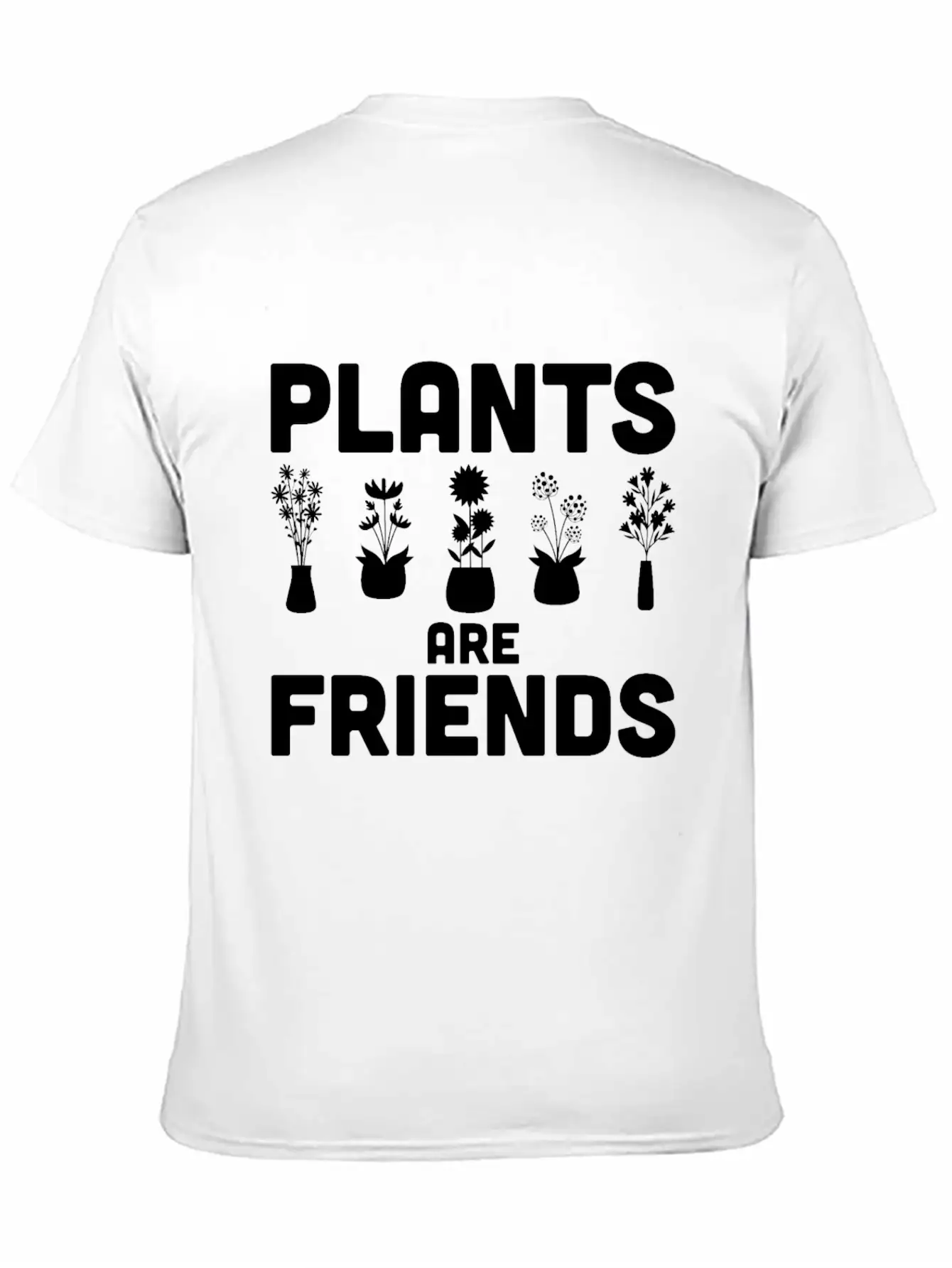 Plants Are Friends Unisex Short Sleeve Soft Cotton T-Shirt – Casual Everyday Wear