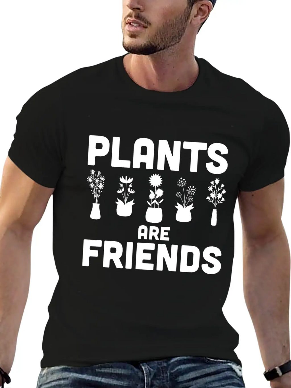 Plants Are Friends Unisex Short Sleeve Soft Cotton T-Shirt – Casual Everyday Wear