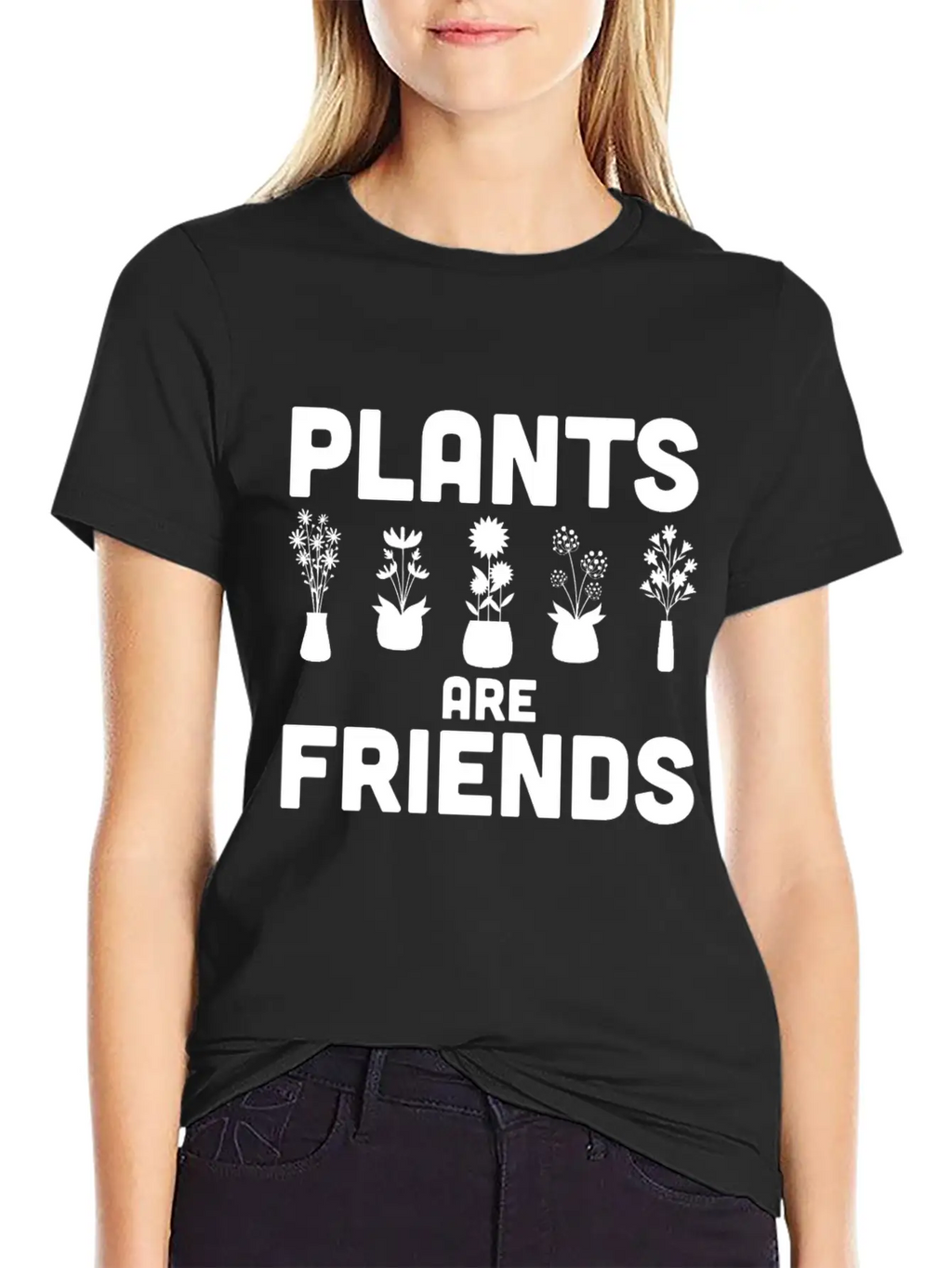 Plants Are Friends Unisex Short Sleeve Soft Cotton T-Shirt – Casual Everyday Wear
