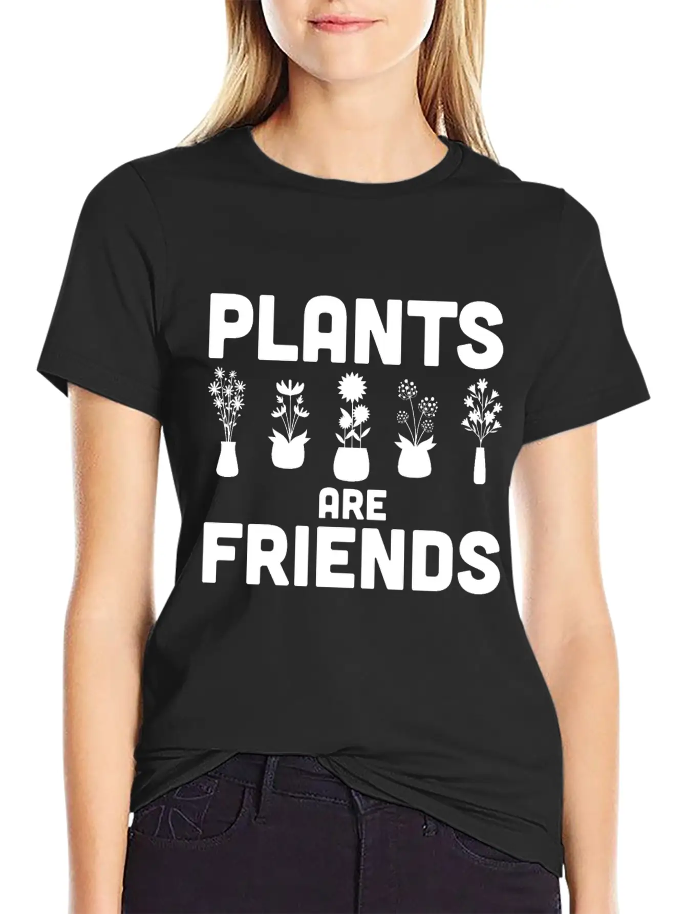 Plants Are Friends Unisex Short Sleeve Soft Cotton T-Shirt – Casual Everyday Wear